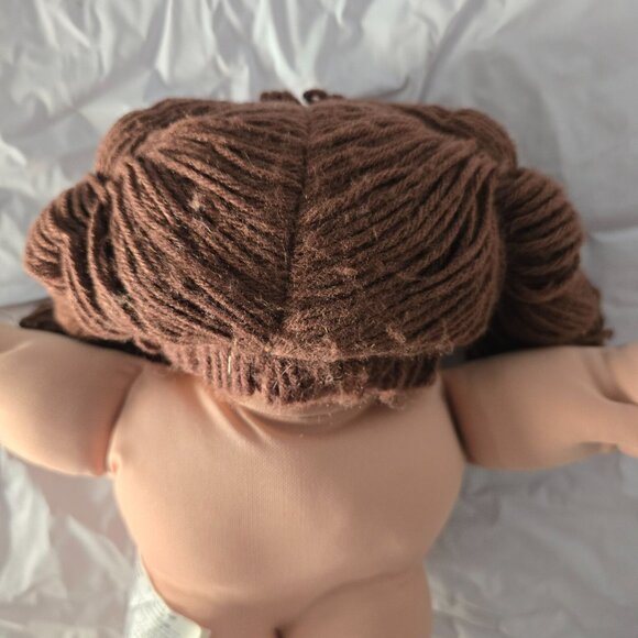 Cabbage Patch Kids Doll Vintage 1982 Coleco Brown Yarn Hair Brown Eyes Tooth - Picture 8 of 14